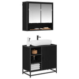 Bathroom Furniture Set 2 pcs Black Oak Engineered Wood 3402556