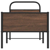 Bed Frame without Mattress 75x190 cm Brown Oak Engineered Wood 4100490