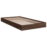 Bed Frame without Mattress Brown Oak 100x200 cm Engineered Wood 842062