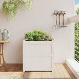 Garden Planter White 60x60x60 cm Solid Wood Pine 837426