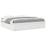 Bed with Mattress White 200x200 cm Solid Wood Pine 3281923