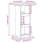 ZNTS Bar Table with Storage White 60x60x102 cm Engineered Wood 854328