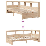 Bookcase Bed without Mattress 75x190 cm Solid Wood Pine 3324368