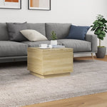 ZNTS Coffee Table with LED Lights Sonoma Oak 50x50x40 cm 839870