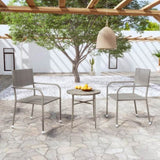 3 Piece Garden Dining Set Poly Rattan Grey 3098034