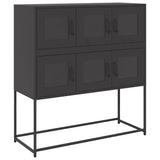 ZNTS Sideboard Black 100.5x39x107 cm Cold-rolled Steel 853422