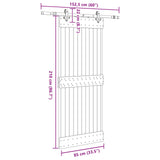 Sliding Door NARVIK Natural and Black 85 x 210 cm 3445277