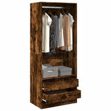 Wardrobe Smoked Oak 80x50x200 cm Engineered Wood 3307751