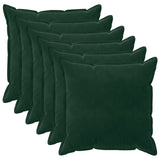 Cushion Cover 6 pcs HOUTEN Dark Green 80 x 80 cm Velvet 921586