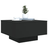 ZNTS Coffee Table with LED Lights Black 55x55x31 cm 836575