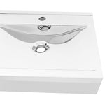 Wash Basin with Overflow 60x46x16 cm Ceramic Silver 143502