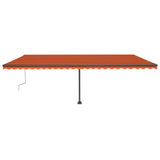 Manual Retractable Awning with LED 600x300 cm Orange and Brown 3069805