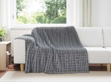 Throw Blankets 6 pcs Dark Grey 200 x 150 cm Fleece 42016950