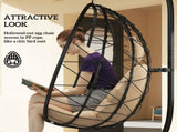Hanging Egg Chair Outdoor Indoor Garden Swing Chair with Folding Basket, Thickened Cushion, Garden T3398P327931