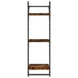 6 Piece Wall Shelf Set with Bars Smoked Oak Engineered Wood 836270