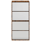 Shoe Cabinet with Mirror 4-Layer Smoked Oak 63x17x134 cm 3228277
