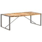 ZNTS Dining Table 220x100x75 cm Solid Rough Mango Wood 321566