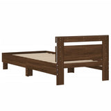 Bed Frame without Mattress with LED Lights Brown Oak 90x190 cm Single 838749