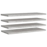 Floating Wall Shelves 4 pcs Concrete Grey 90x23.5x3.8 cm MDF 326605
