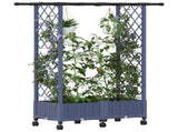 Raised Bed with Trellis and Roof Grey 122.5 x 40 x 127 cm PP 3423027