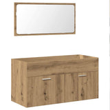 Bathroom Cabinet with Mirror Artisan Oak Engineered Wood 856382