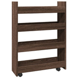Narrow Storage Trolley 4 Tier Brown Oak Engineered Wood 855265