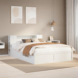 Bed Frame without Mattress White 150x200 cm King Size Solid Wood Pine 3323414