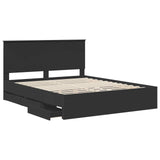 Bed Frame with Drawer Black 160 x 200 cm Engineer Wood 3411097