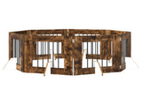Dog Gate with Stands 8 pcs Smoked Oak 60 x 60 cm 892165