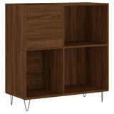 Record Cabinet Brown Oak 84.5x38x89 cm Engineered Wood 831779