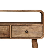 Mini Curved Oak-ish Console Table IN3271