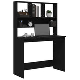 Desk with Shelves Black 102x45x148 cm Engineered Wood 823001