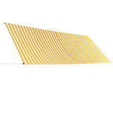 Retractable Awning 400x150 cm Yellow and White 143757