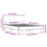 Bed Frame Black Engineered wood, Metal Double Durable Bed Frame 3280197