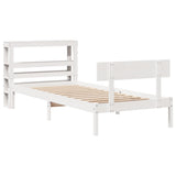 Bed Frame without Mattress White 90x200 cm Solid Wood Pine 3305795