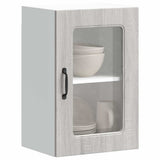 Kitchen Wall Cabinet with Glass Door Kalmar Grey Sonoma Engineered Wood 853533