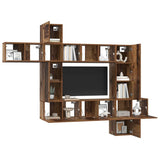 TV Cabinet Set Wall-mounted 10 pcs Old Wood Engineered Wood 3393243