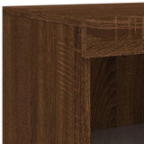 Side Cabinet with LED Lights Brown Oak Engineered Wood 836629