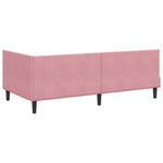 Corner Bed Frame Pink 100 x 200 cm Velvet and Engineered wood 42016239