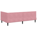 Corner Bed Frame with Headboard Pink 100 cm x 200 cm Velvet 42016239