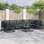 Garden Sofa Set Black Aluminium 3378947
