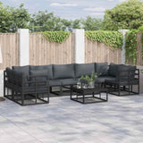Garden Sofa Set Black Aluminium 3378947