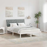 Bed Frame with Upholstered Headboard White 135 x 190 cm 878833