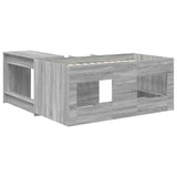 Kids'High Bed Frame with Desk 2 pcs Grey Sonoma 3423467