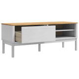 Hallway Bench FLORO White 115 x 40 x 45 cm Solid Pine Wood 42011244