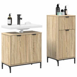 Bathroom Furniture Set with Drawer with Shelf 2 pcs Sonoma Oak 3393095