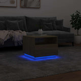 Coffee Table with LED Lights Sonoma Oak 50x49x40 cm 839828