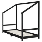 Kids Bed Frame Black 2x cm Solid Wood Pine 3200588