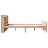 Bed Frame Natural Wood Solid pine wood Double Bed Frame 3306760
