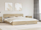 Bed Frame with Drawer Sonoma Oak 200 x 200 cm Engineered Wood 3412334